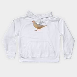 Domestic pigeon walking black text Kids Hoodie